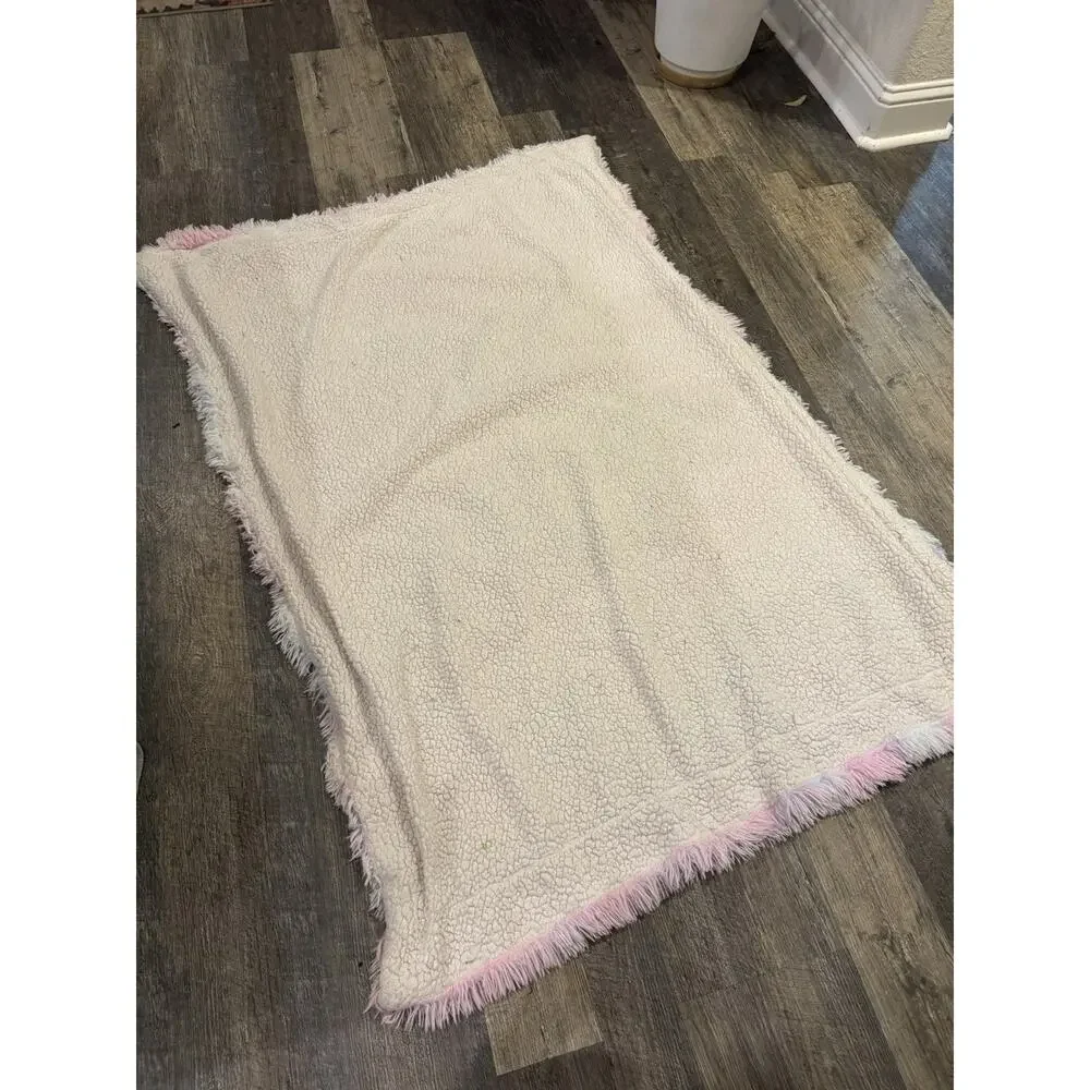 Pastel Rainbow Tie Dye Fluffy Shag Faux Fur Throw Blanket 64” x 43”